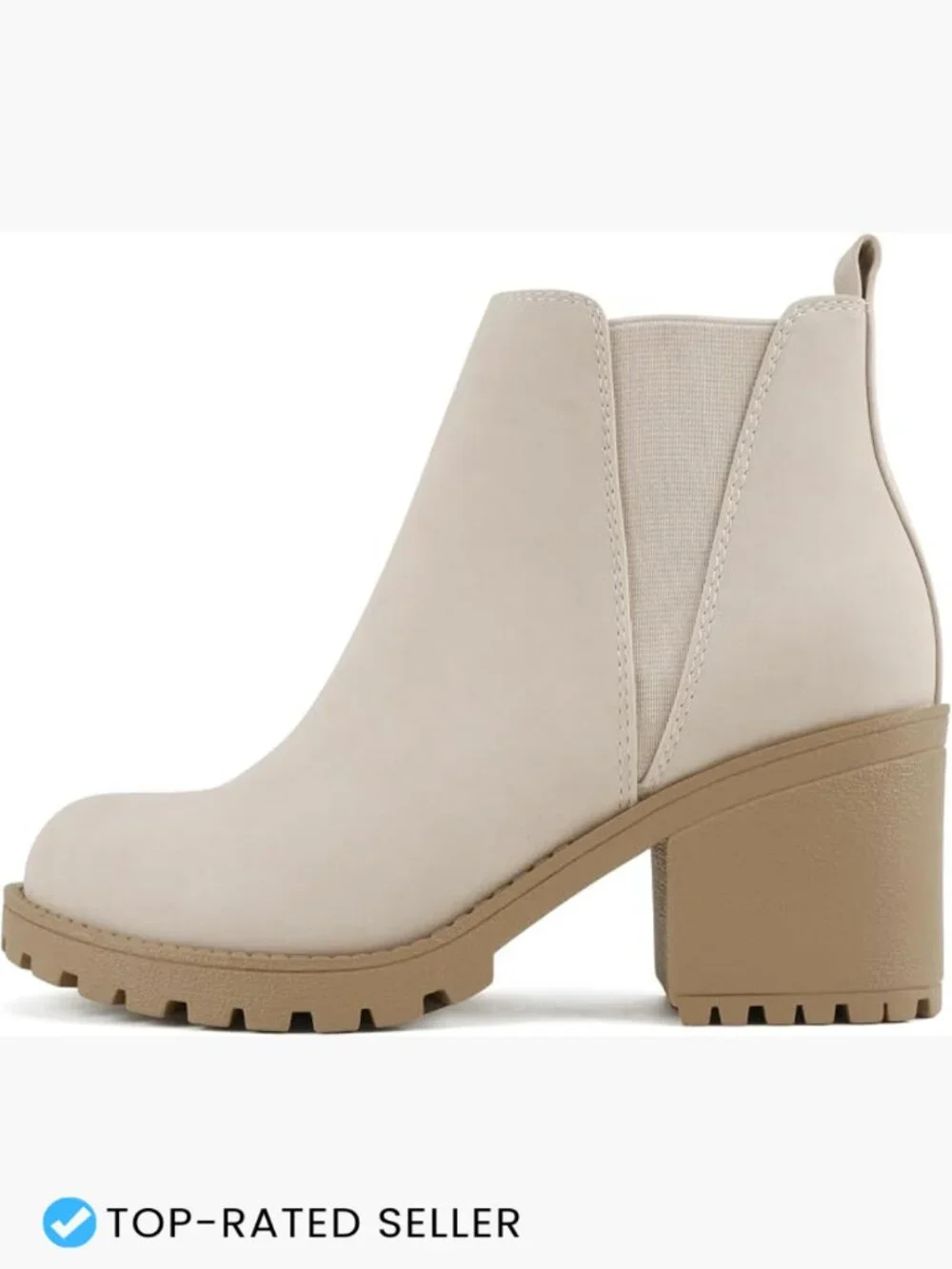 Lug Sole Mid Heel Chelsea Ankle Booties Double Elastic Gore Casual